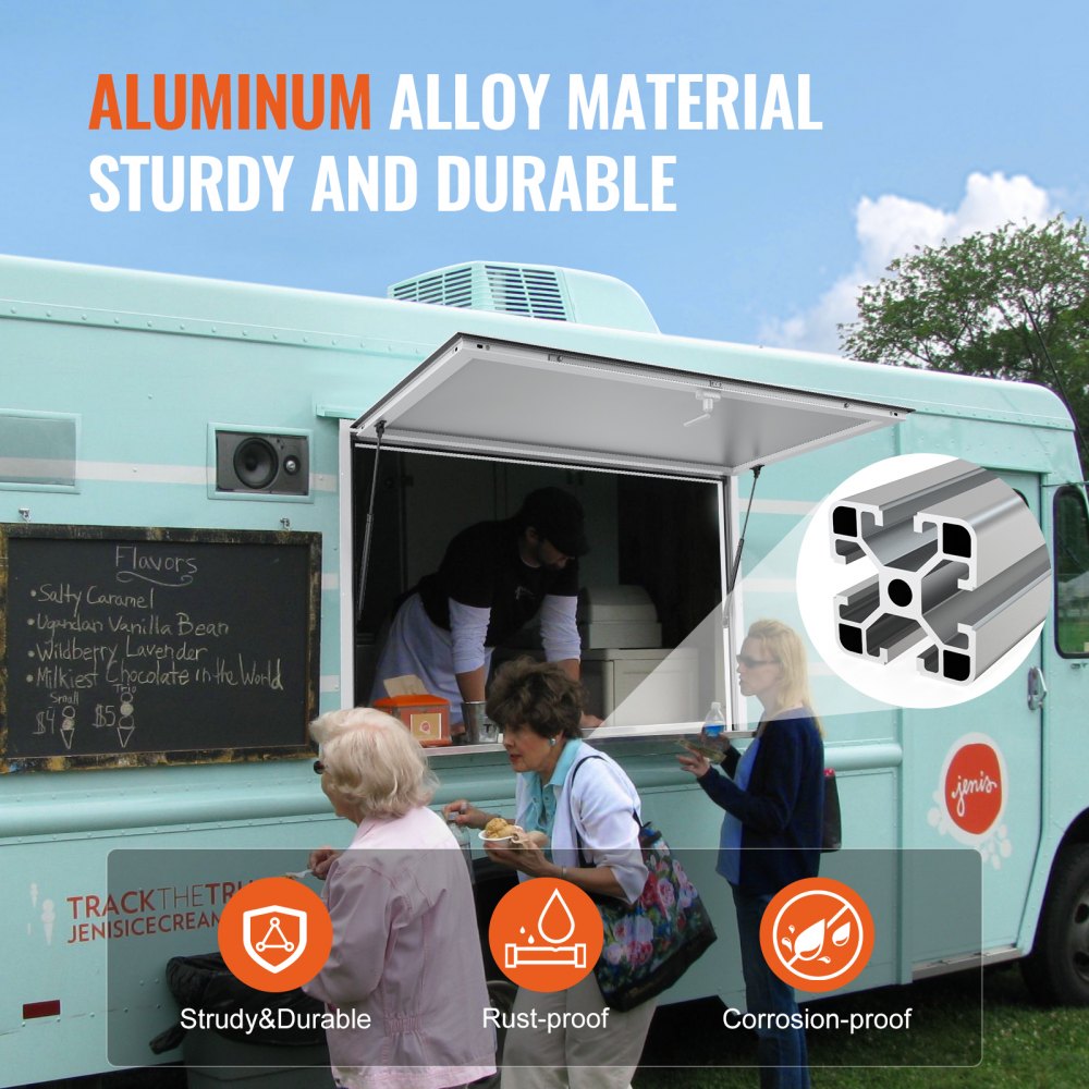 ptfwck 36"L x 36"W - Durable Aluminum Concession Window for Food Trucks