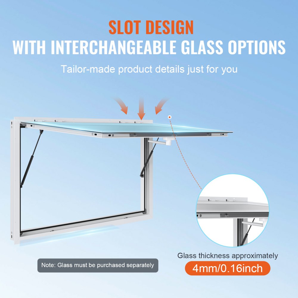 ptfwck 60"L x 36"W - Durable Aluminum Concession Window with Wide View