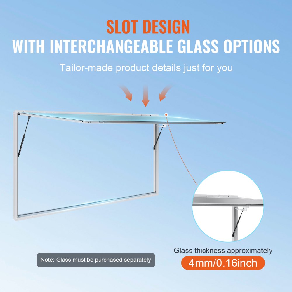 ptfwck 96"L x 48"W - Durable Aluminum Food Truck Window with Awning