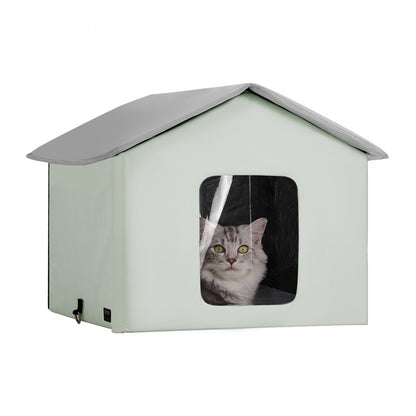 JUYI U4-M - Heated Cat House with 30W Thermostat & Weatherproof Design