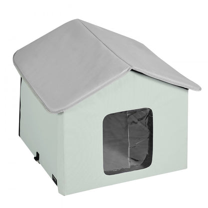 JUYI U4-M - Heated Cat House with 30W Thermostat & Weatherproof Design