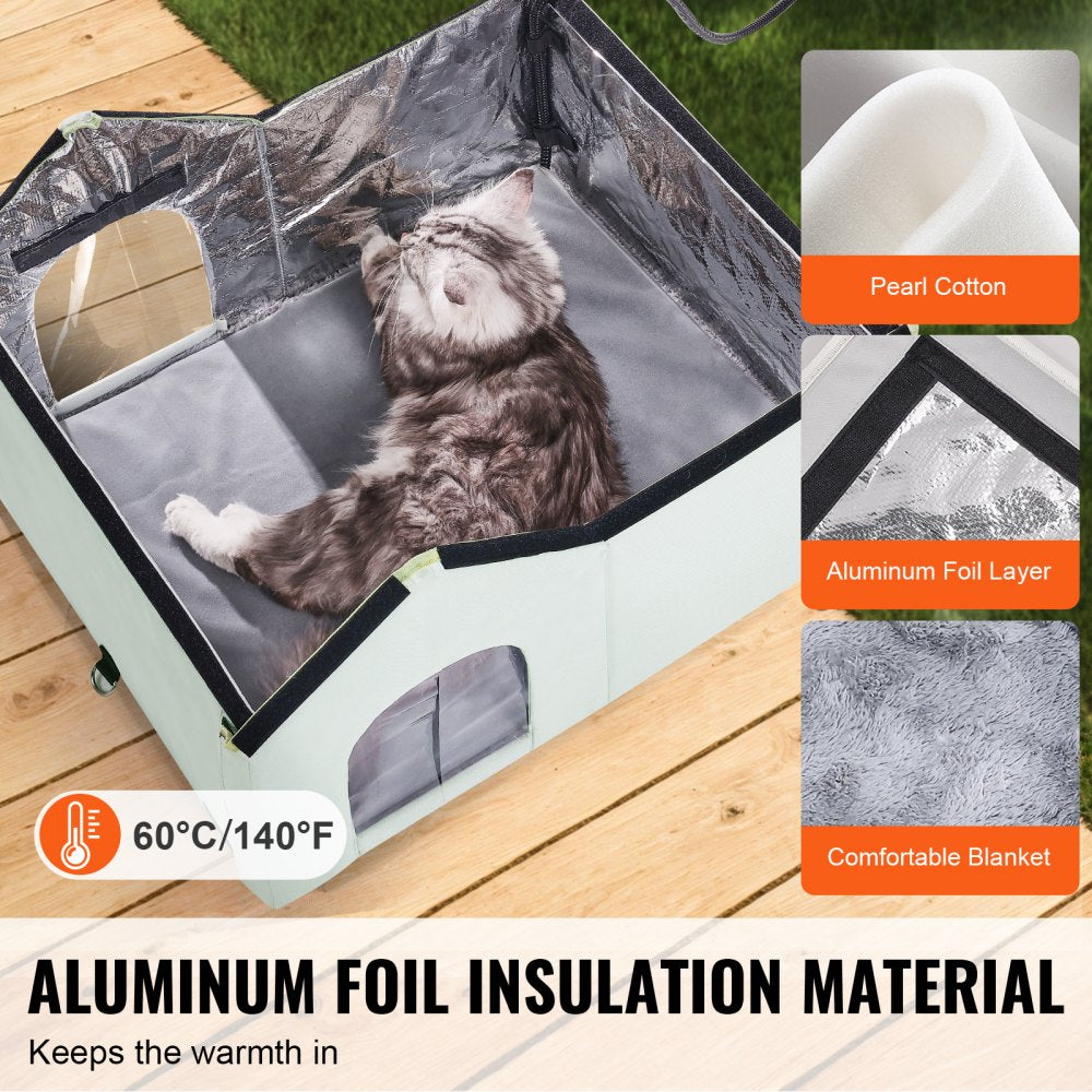 JUYI U6-M - Large Heated Cat Shelter with Temperature Control & Dual Doors