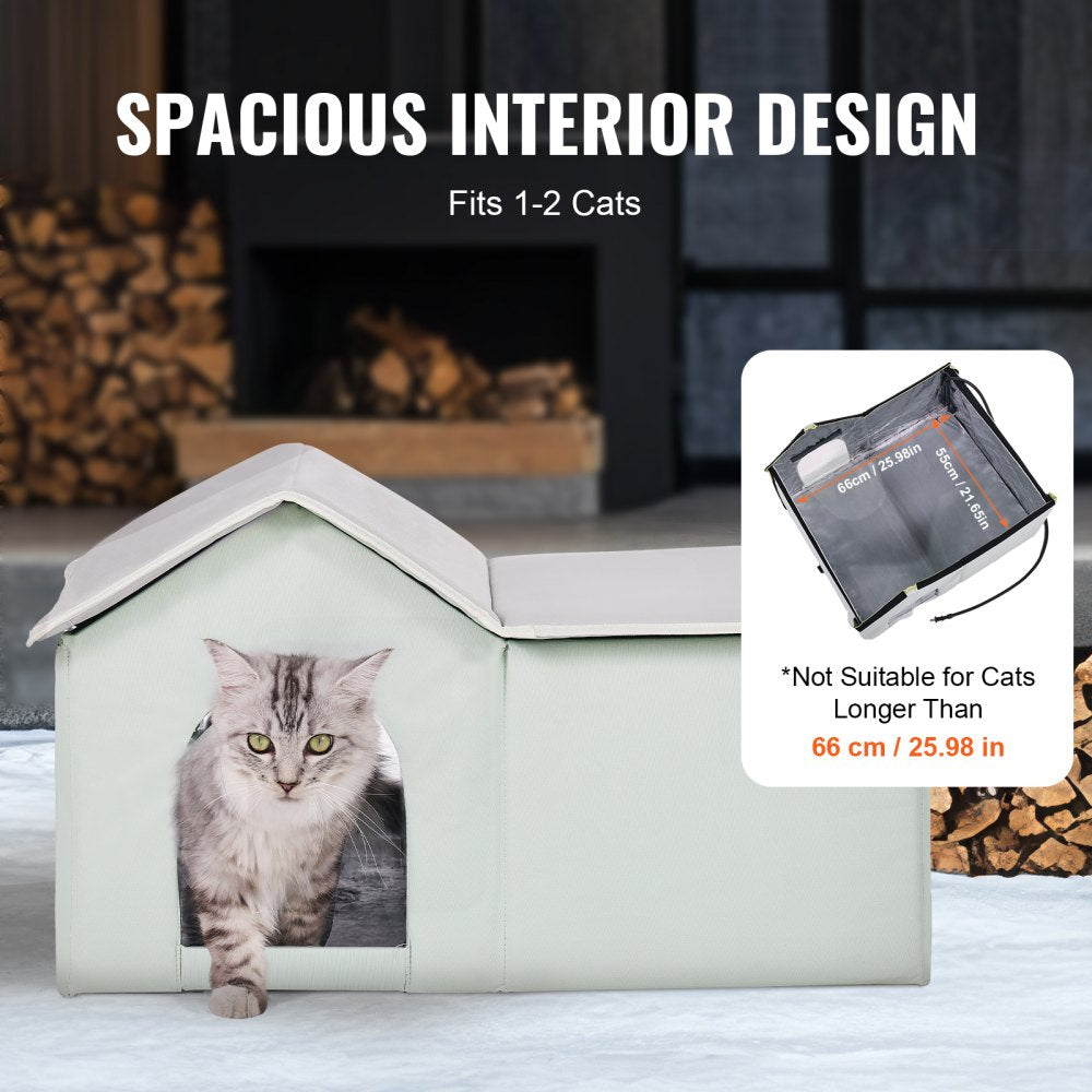 JUYI U6-M - Large Heated Cat Shelter with Temperature Control & Dual Doors