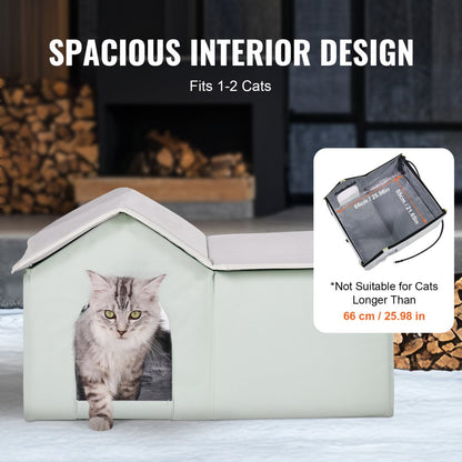 JUYI U6-M - Large Heated Cat Shelter with Temperature Control & Dual Doors