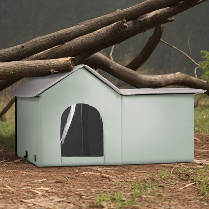 JUYI U6-M - Large Heated Cat Shelter with Temperature Control & Dual Doors