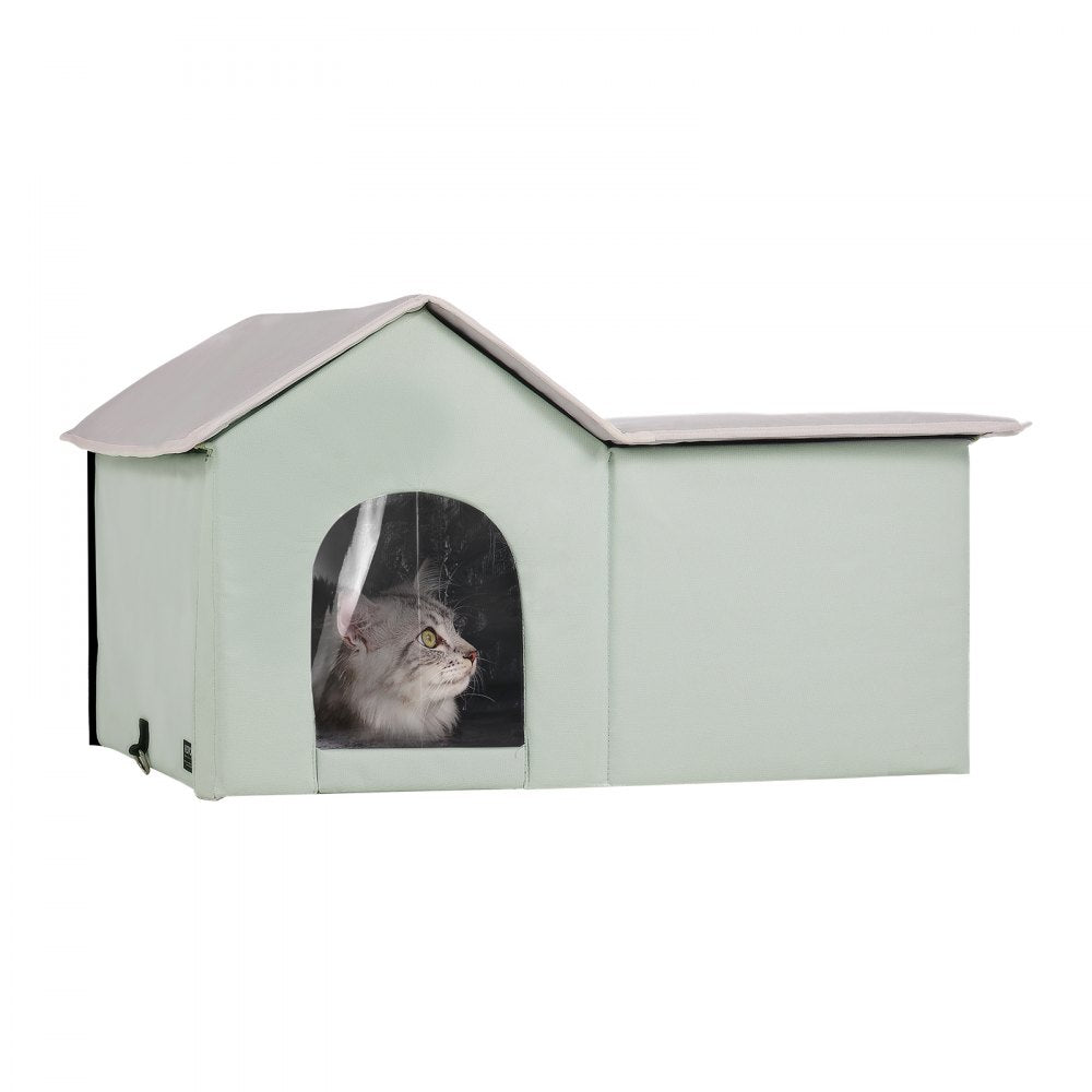 JUYI U6-M - Large Heated Cat Shelter with Temperature Control & Dual Doors