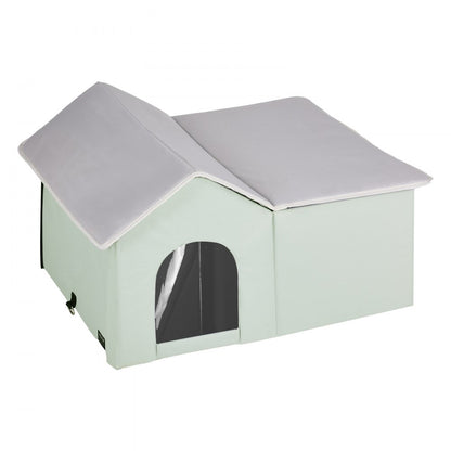 JUYI U6-M - Large Heated Cat Shelter with Temperature Control & Dual Doors