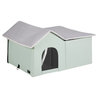 JUYI U6-M - Large Heated Cat Shelter with Temperature Control & Dual Doors