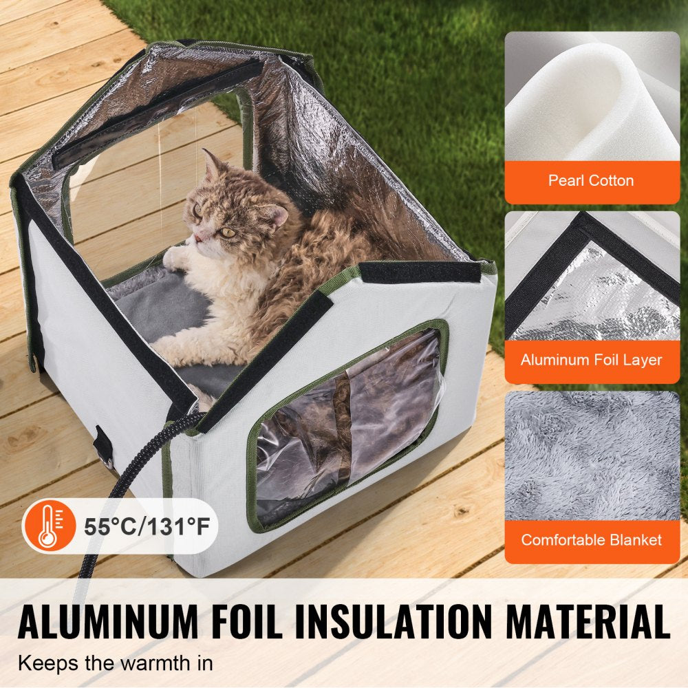 JUYI U1-M - Heated Outdoor Cat House with Adjustable Temperature & Insulation