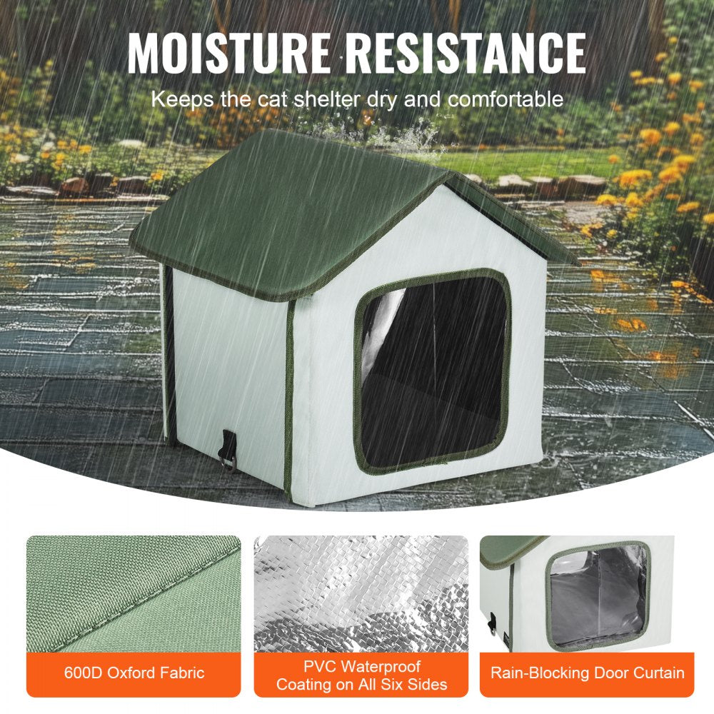 JUYI U1-M - Heated Outdoor Cat House with Adjustable Temperature & Insulation