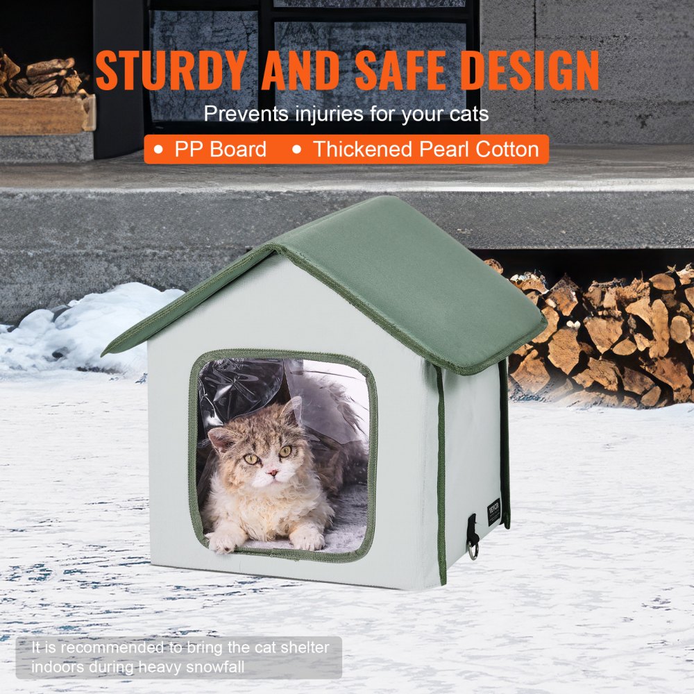 JUYI U1-M - Heated Outdoor Cat House with Adjustable Temperature & Insulation