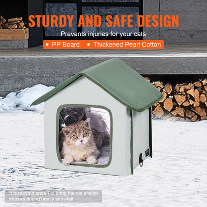 JUYI U1-M - Heated Outdoor Cat House with Adjustable Temperature & Insulation