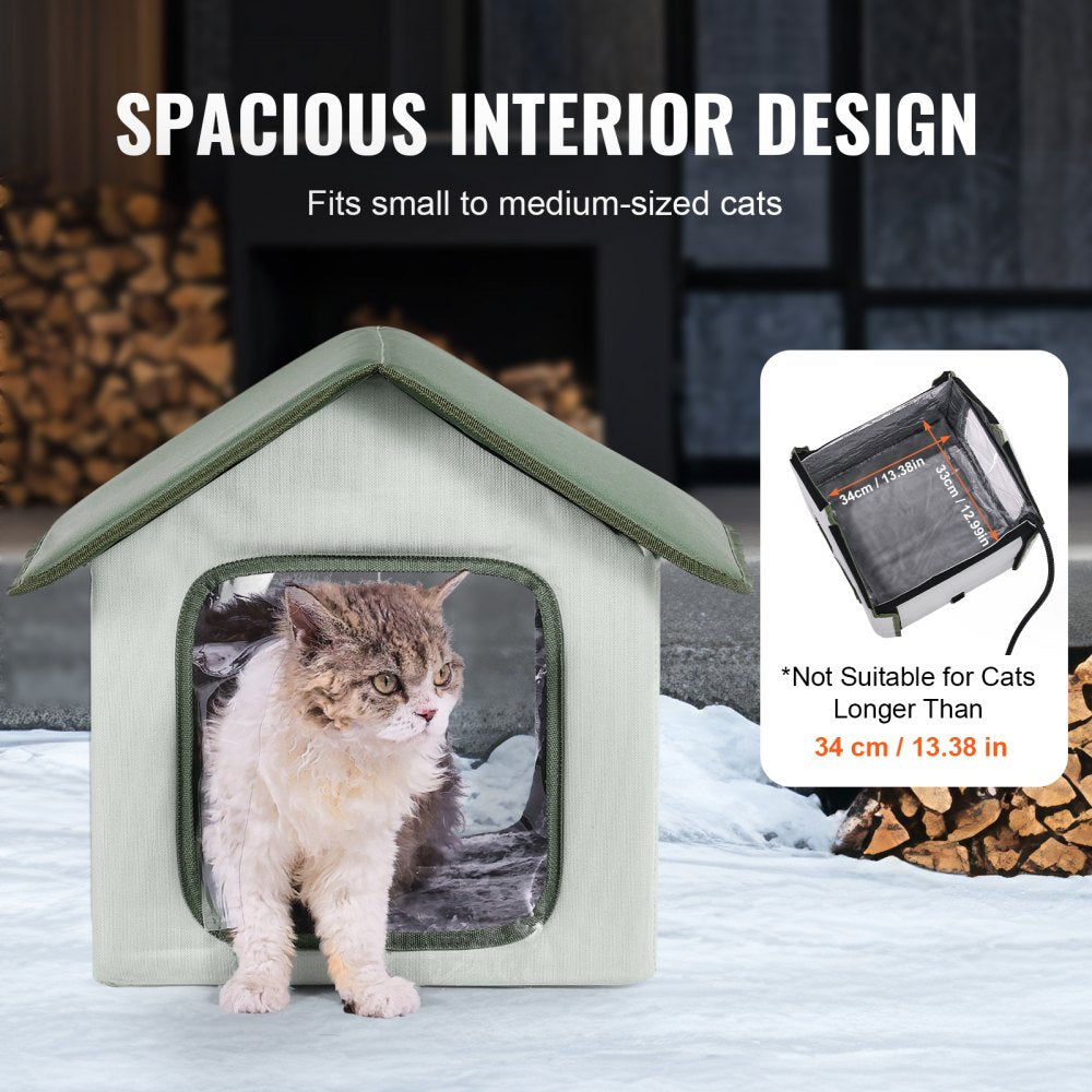 JUYI U1-M - Heated Outdoor Cat House with Adjustable Temperature & Insulation