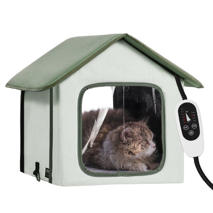 JUYI U1-M - Heated Outdoor Cat House with Adjustable Temperature & Insulation