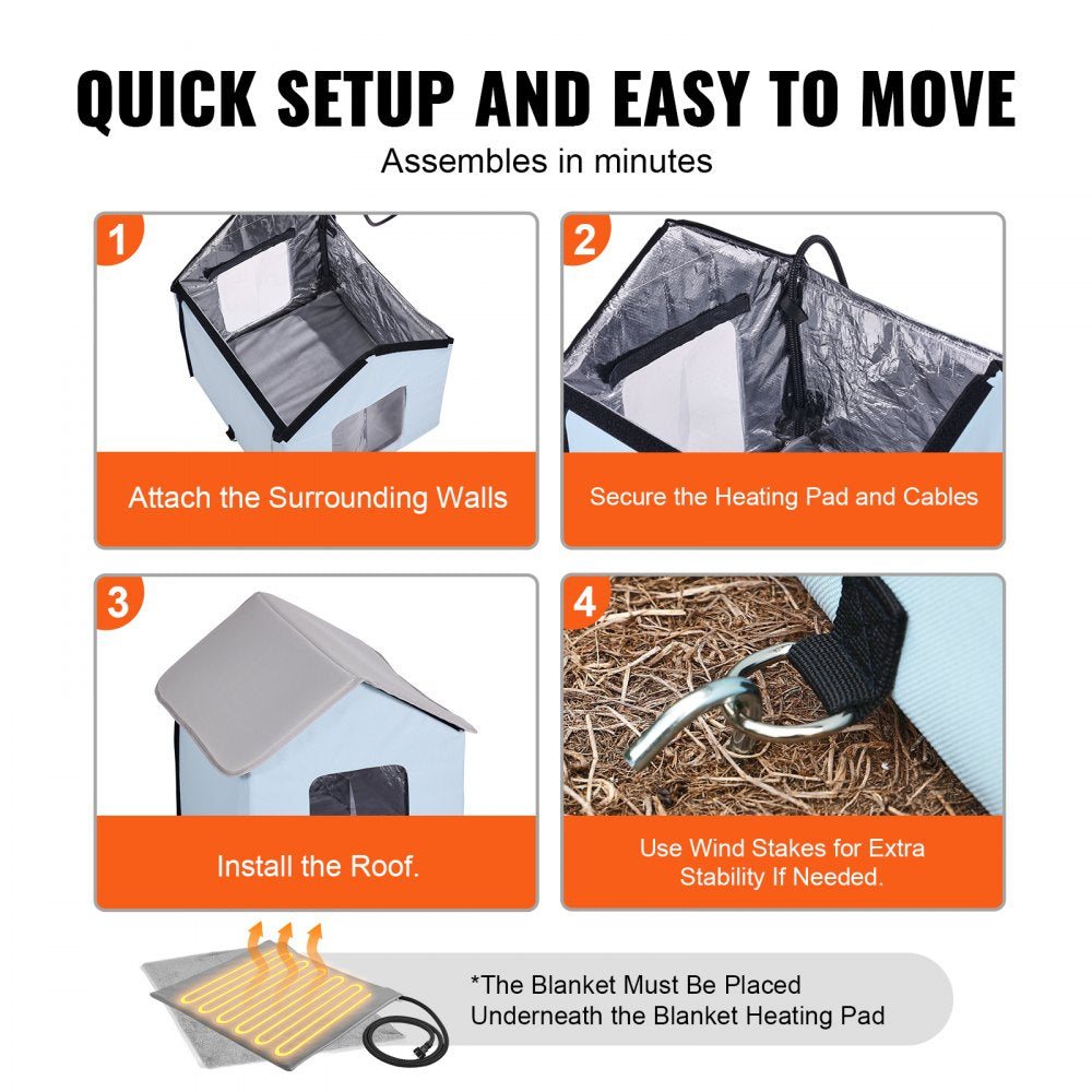 JUYI U3-M - Heated Cat House with Insulation & Temperature Control