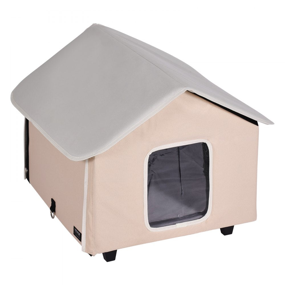 JUYI U2-M - Heated Outdoor Cat House with Adjustable Temp & Double Doors