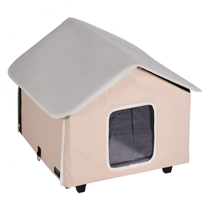 JUYI U2-M - Heated Outdoor Cat House with Adjustable Temp & Double Doors