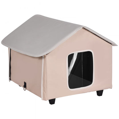 JUYI U2-M - Heated Outdoor Cat House with Adjustable Temp & Double Doors