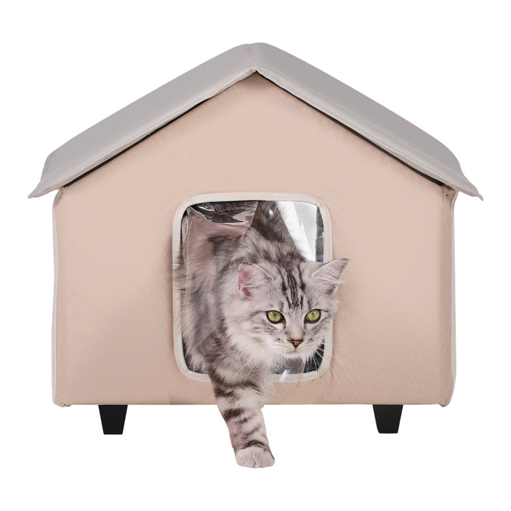 JUYI U2-M - Heated Outdoor Cat House with Adjustable Temp & Double Doors
