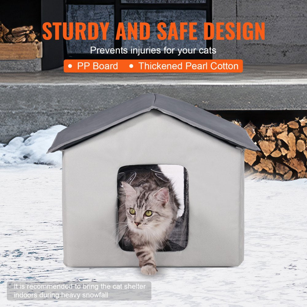 JUYI U5-M - Insulated Heated Cat Shelter with Thermostat & Dual Doors