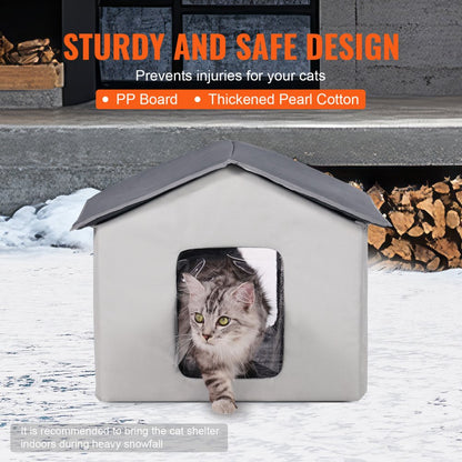 JUYI U5-M - Insulated Heated Cat Shelter with Thermostat & Dual Doors