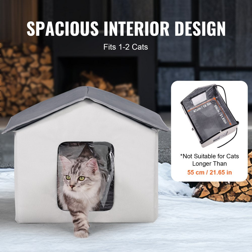JUYI U5-M - Insulated Heated Cat Shelter with Thermostat & Dual Doors