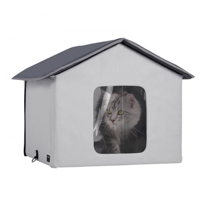 JUYI U5-M - Insulated Heated Cat Shelter with Thermostat & Dual Doors