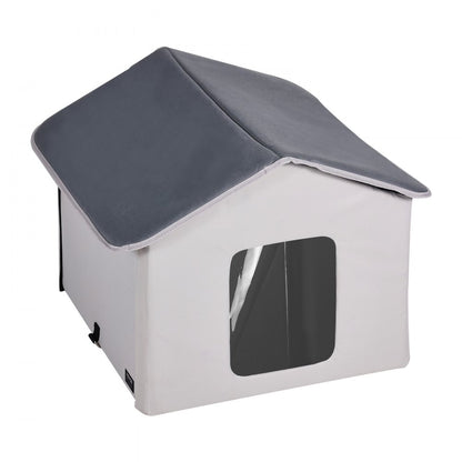 JUYI U5-M - Insulated Heated Cat Shelter with Thermostat & Dual Doors