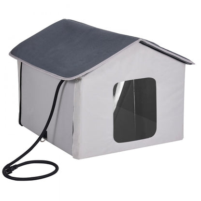 JUYI U5-M - Insulated Heated Cat Shelter with Thermostat & Dual Doors