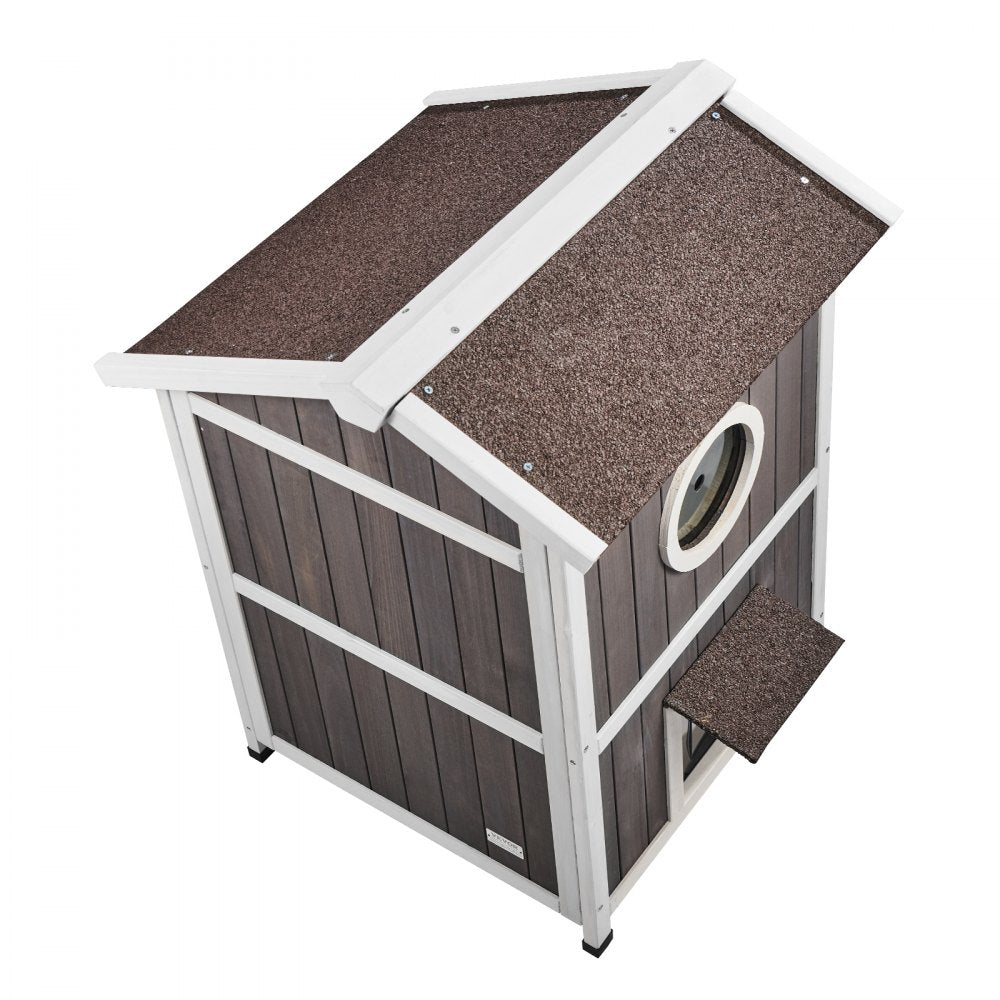 DUSCH2406 - 2-Story Feral Cat House with Waterproof Features & Easy Assembly