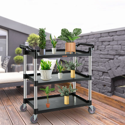 010486711605 - 3-Tier Heavy Duty Utility Cart with Lockable Casters