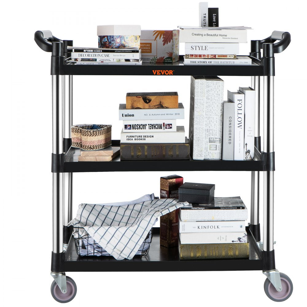 010486711605 - 3-Tier Heavy Duty Utility Cart with Lockable Casters