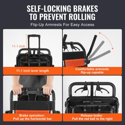 FS800LBJPF5 - Lightweight Folding Wheelchair with Comfort Seat and Adjustable Features