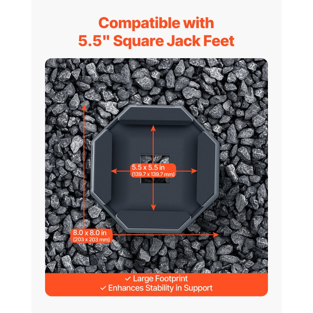 CXFC06-4 - 5.5" Rubber RV Leveling Pads, 5000 lbs Capacity, Anti-Slip Design
