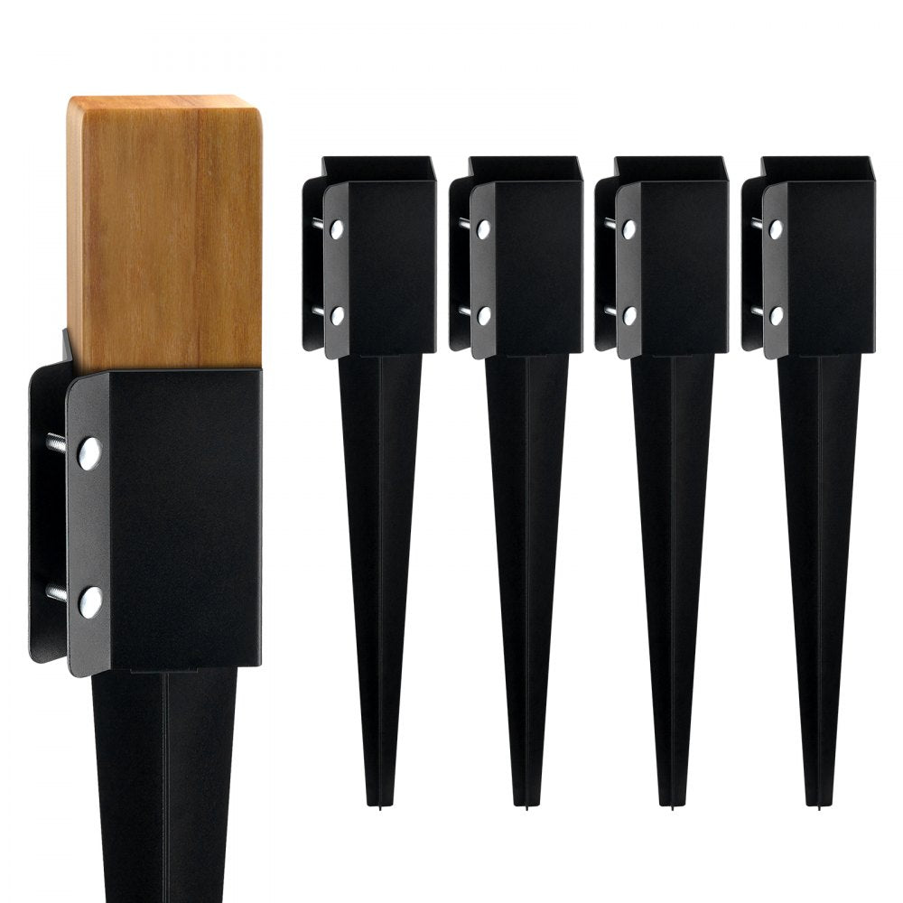 FX-3.5-24-4 - Heavy-Duty 24" Steel Fence Post Anchor for 3.5" Posts