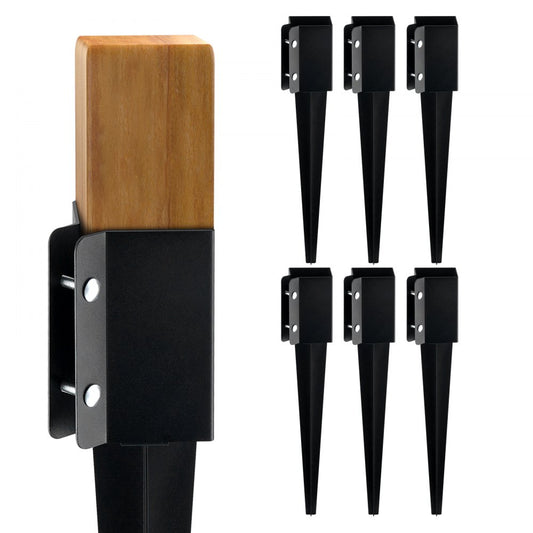 FX-3.5-24-6 - Durable 4.45" x 24" Steel Post Anchor, 6 Pack