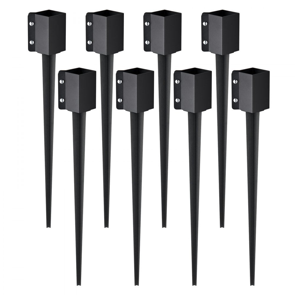 FX-3.5-36-8 - 36in Durable Steel Fence Post Anchor - 8 Pack