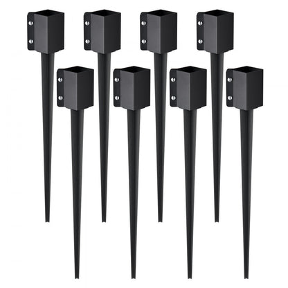 FX-3.5-36-8 - 36in Durable Steel Fence Post Anchor - 8 Pack