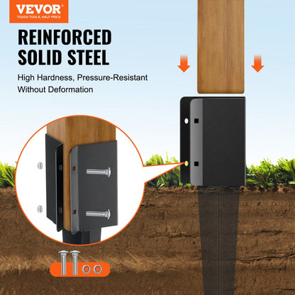 FX-3.5-36-4 - Heavy-Duty 36" Steel Fence Post Anchor for Mailboxes & Decks