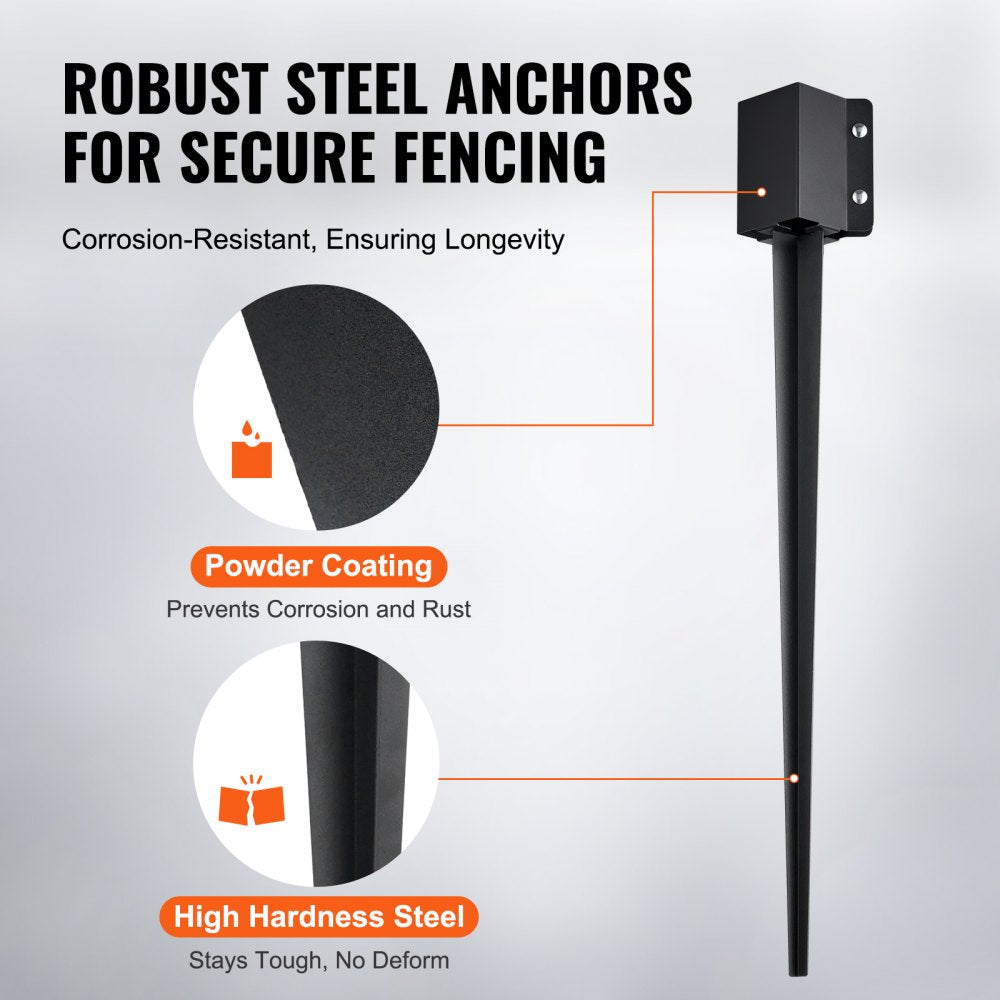 FX-3.5-36-4 - Heavy-Duty 36" Steel Fence Post Anchor for Mailboxes & Decks