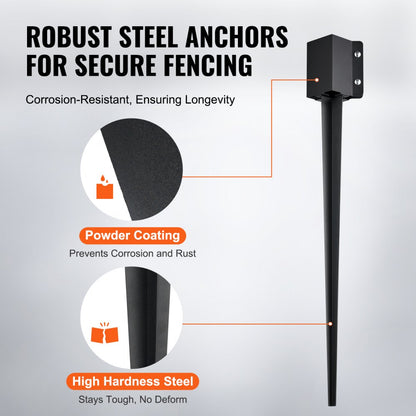 FX-3.5-36-4 - Heavy-Duty 36" Steel Fence Post Anchor for Mailboxes & Decks