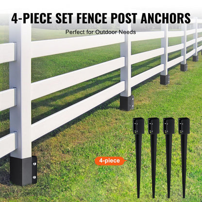 FX-3.5-36-4 - Heavy-Duty 36" Steel Fence Post Anchor for Mailboxes & Decks