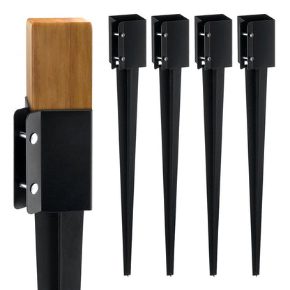 FX-3.5-36-4 - Heavy-Duty 36" Steel Fence Post Anchor for Mailboxes & Decks
