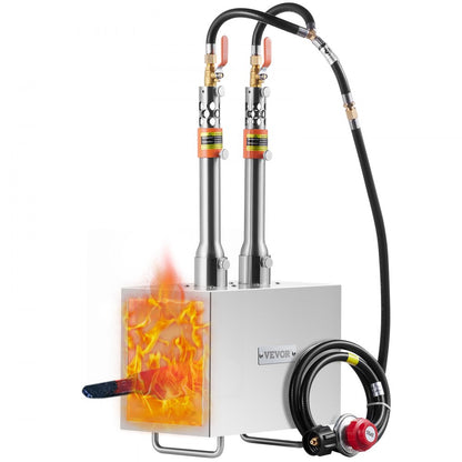JHBXG2C - VEVOR 2-Burner Propane Forge, 2600°F High-Performance Metal Crafting