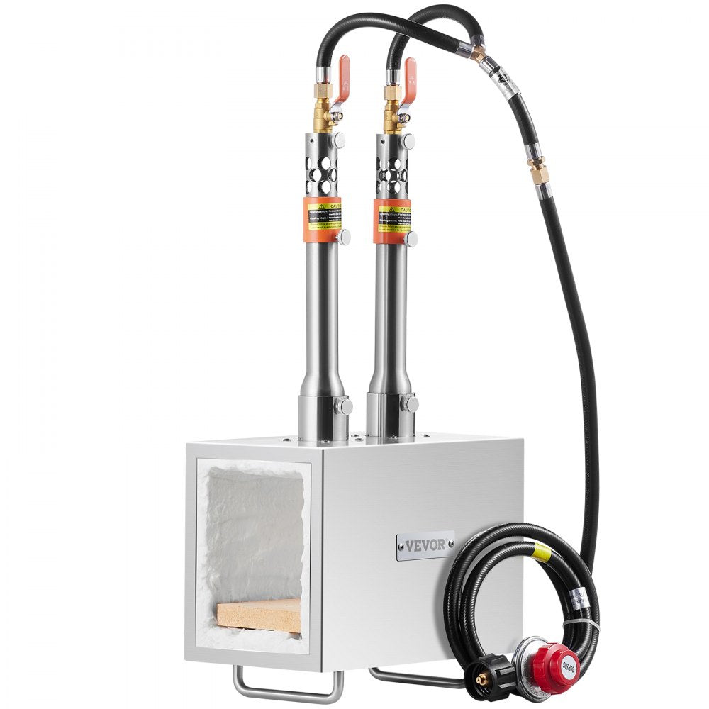 JHBXG2C - VEVOR 2-Burner Propane Forge, 2600°F High-Performance Metal Crafting