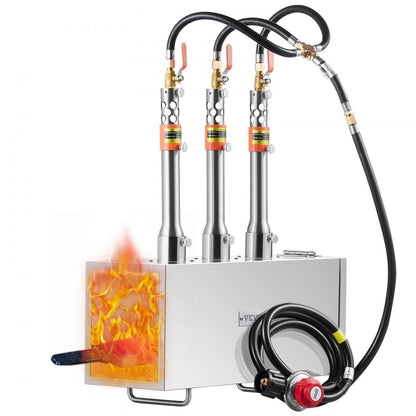 JHBXG3C - VEVOR 3-Burner Portable Propane Forge with 2600°F Capacity