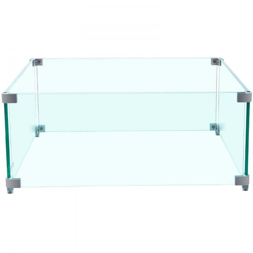 VV-FWG-FX1414 - Tempered Glass Fire Pit Wind Guard for Outdoor Elegance