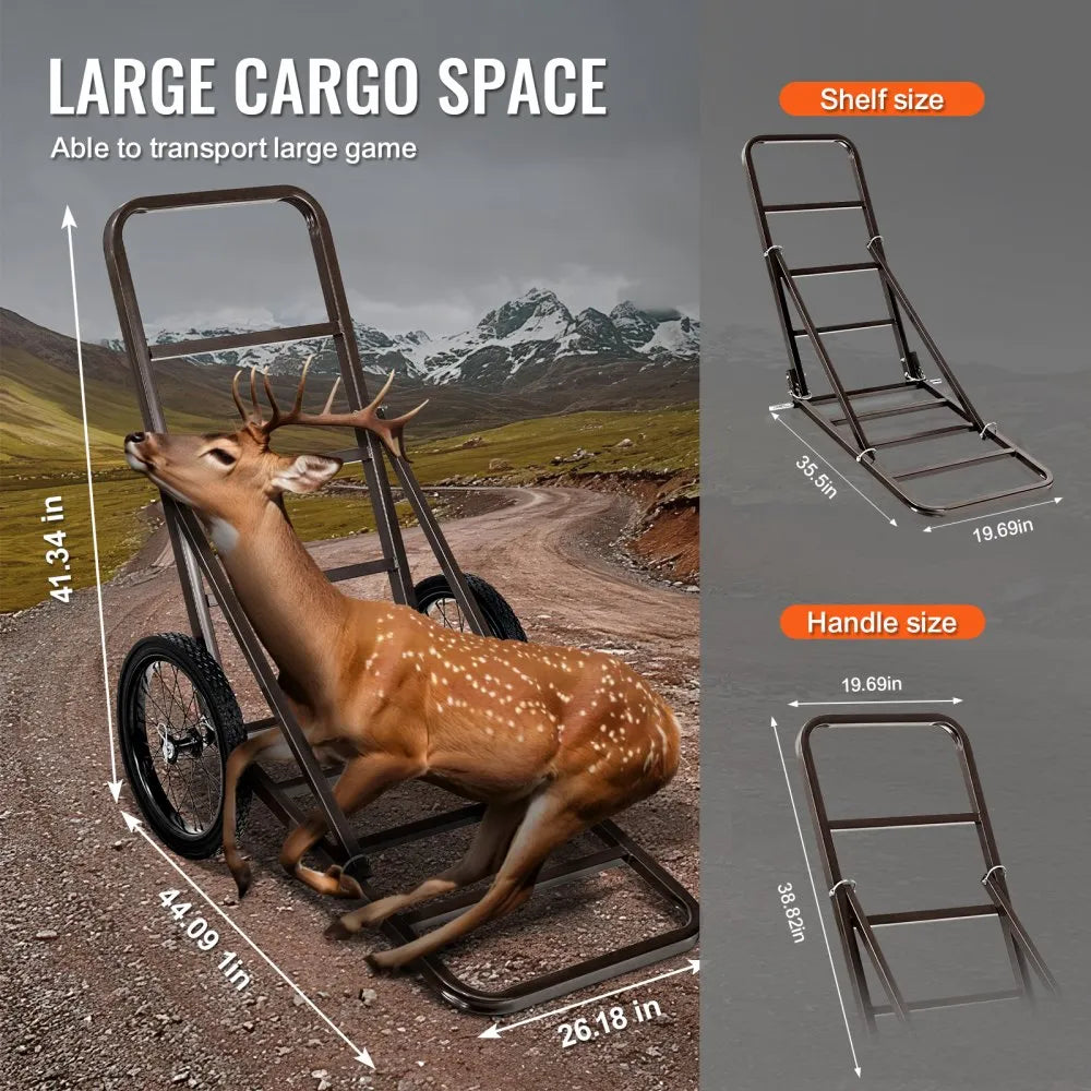 YL1501 - Durable Folding Deer Cart with 300 LBS Capacity & Rubber Tires