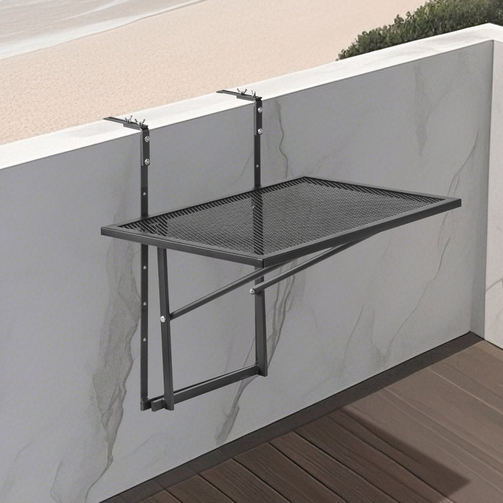 DL-BC02 - Adjustable Stainless Steel Balcony Table 19 x 24 in Folding Design