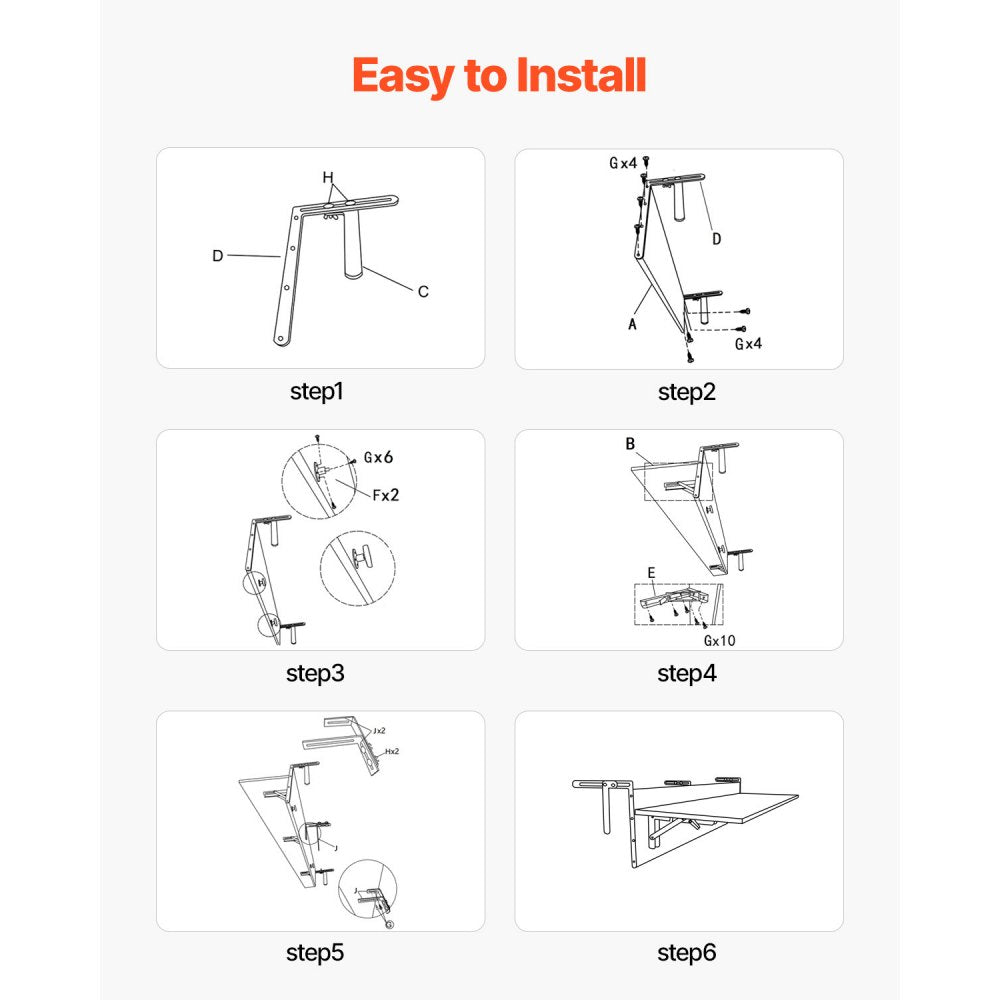 DL-BC04 - Foldable 12x48 in Stainless Steel Balcony Table for Patio Use